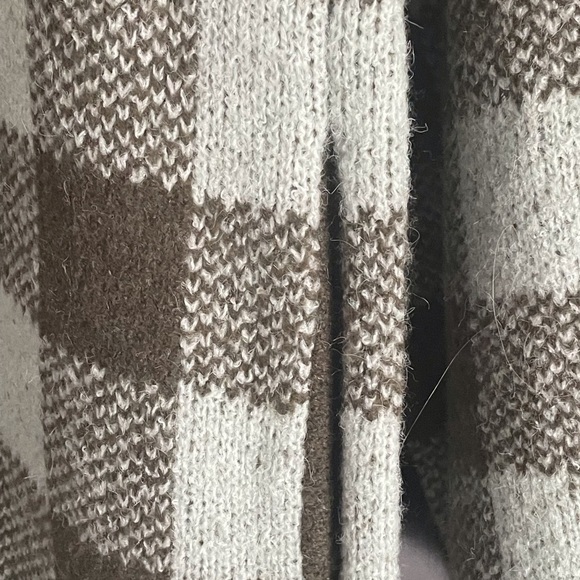 Brown Aqua checked Sweater coat sz XS - Picture 4 of 9